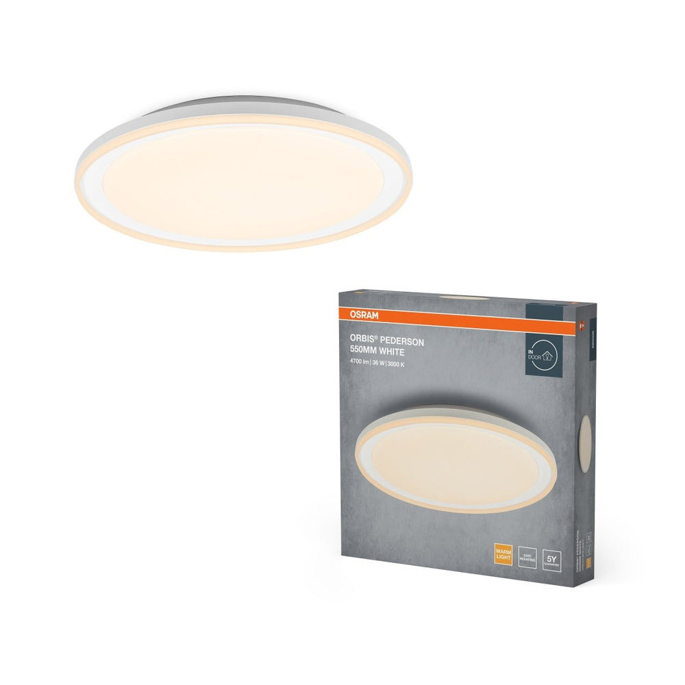Bílé LED stropní svítidlo 550 mm ORBIS, teplá bílá OSRAM