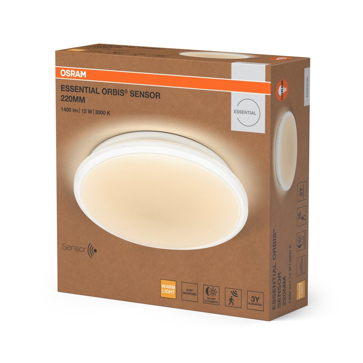 4058075855106 - Bílé nástěnné svítidlo 12 W Teplá bílá se senzorem - Nástěnné svítidlo - LEDVANCE e - shop