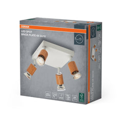 4058075852525 - Bílé stropní bodové svítidlo Brick s dřevěným dekorem 4xGU10 - Stropní svítidlo - Czechia LEDVANCE e - shop