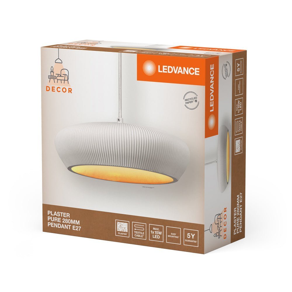 4058075838505 - Bílé stropní svítidlo E27 280 mm PLASTER PURE PENDANT - Lustr - Czechia LEDVANCE e - shop