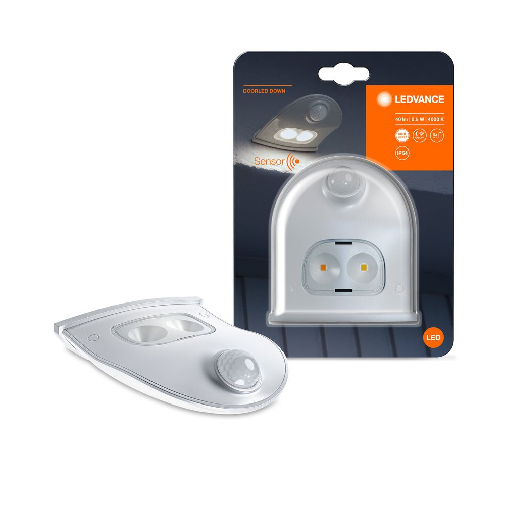 4058075267848 - Bílé venkovní nástěnné LED světlo DOOR DOWN IP54 se senzorem - Nástěnné venkovní svítidlo - LEDVANCE e - shop