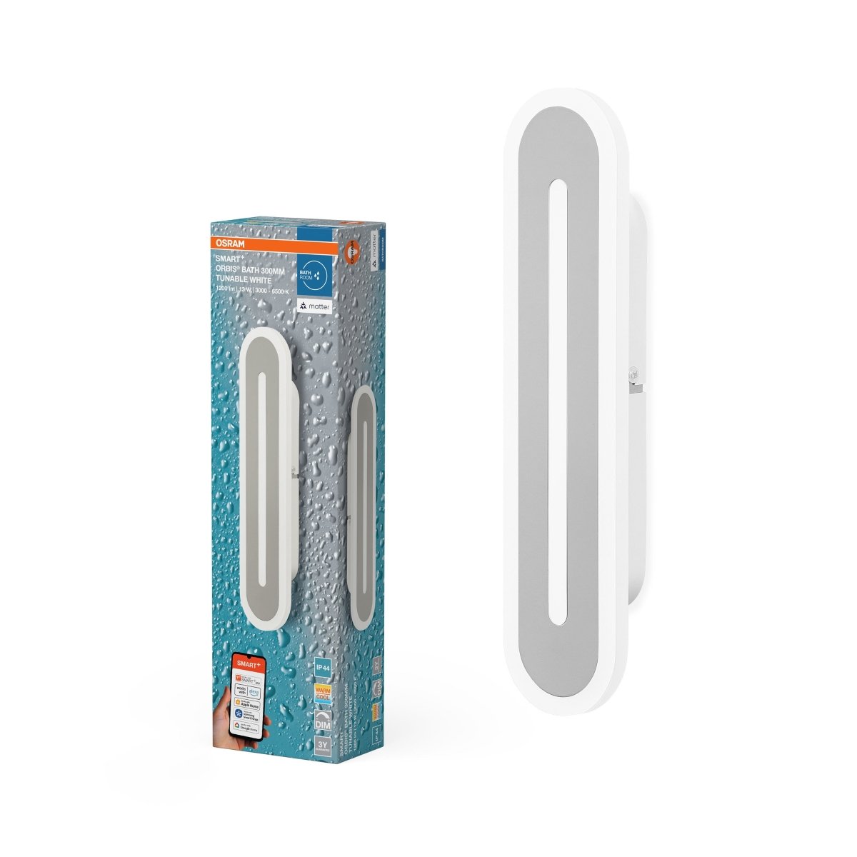 4099854472862 - BÍLÉNástěnné svítidlo Matter Orbis Koupelnové IP44 300mm, Laditelná Bílá - Stropní svítidlo - Czechia LEDVANCE e - shop