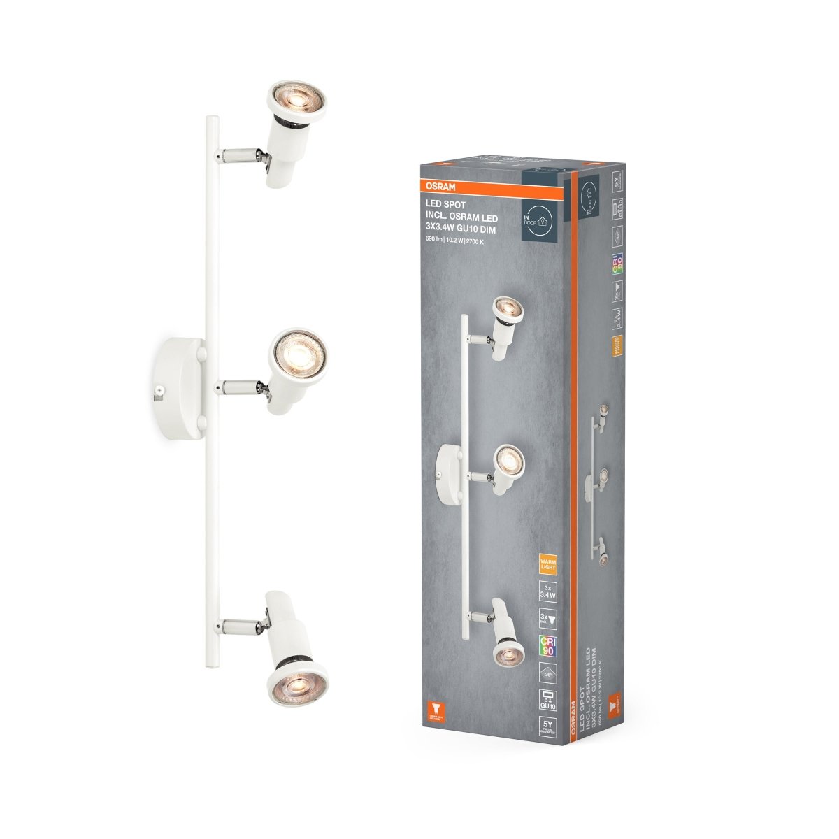 4099854474576 - Bílý reflektor 10,20 W Teplá bílá 486 mm - Reflektor - LEDVANCE e - shop