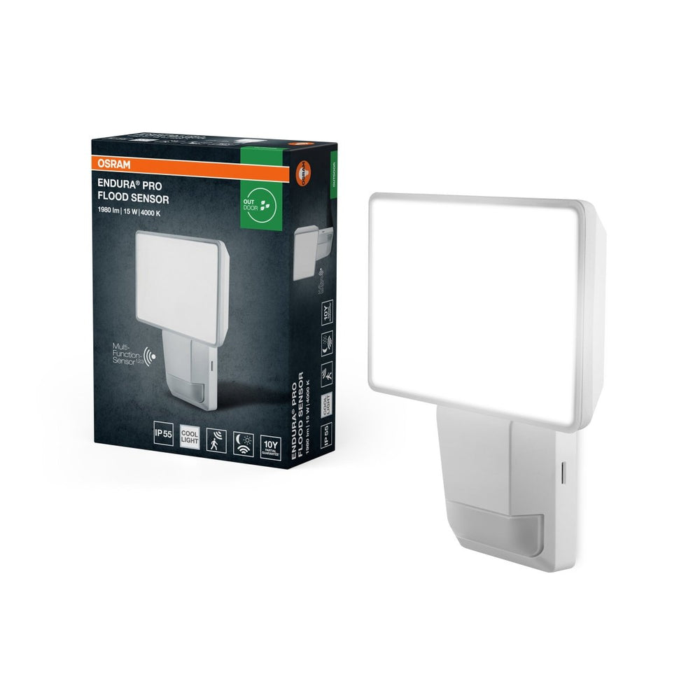 Bílý venkovní LED reflektor 15 W, studená bílá