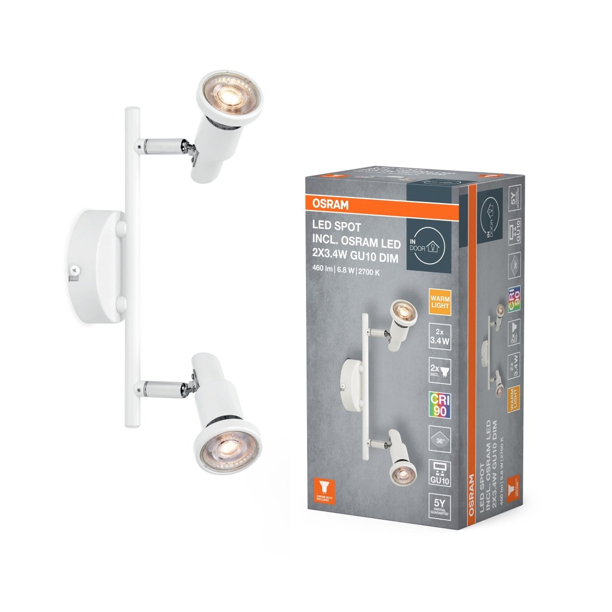 4099854474552 - Bílý reflektor 6,80 W Teplá bílá 256 mm - Reflektor - LEDVANCE e - shop
