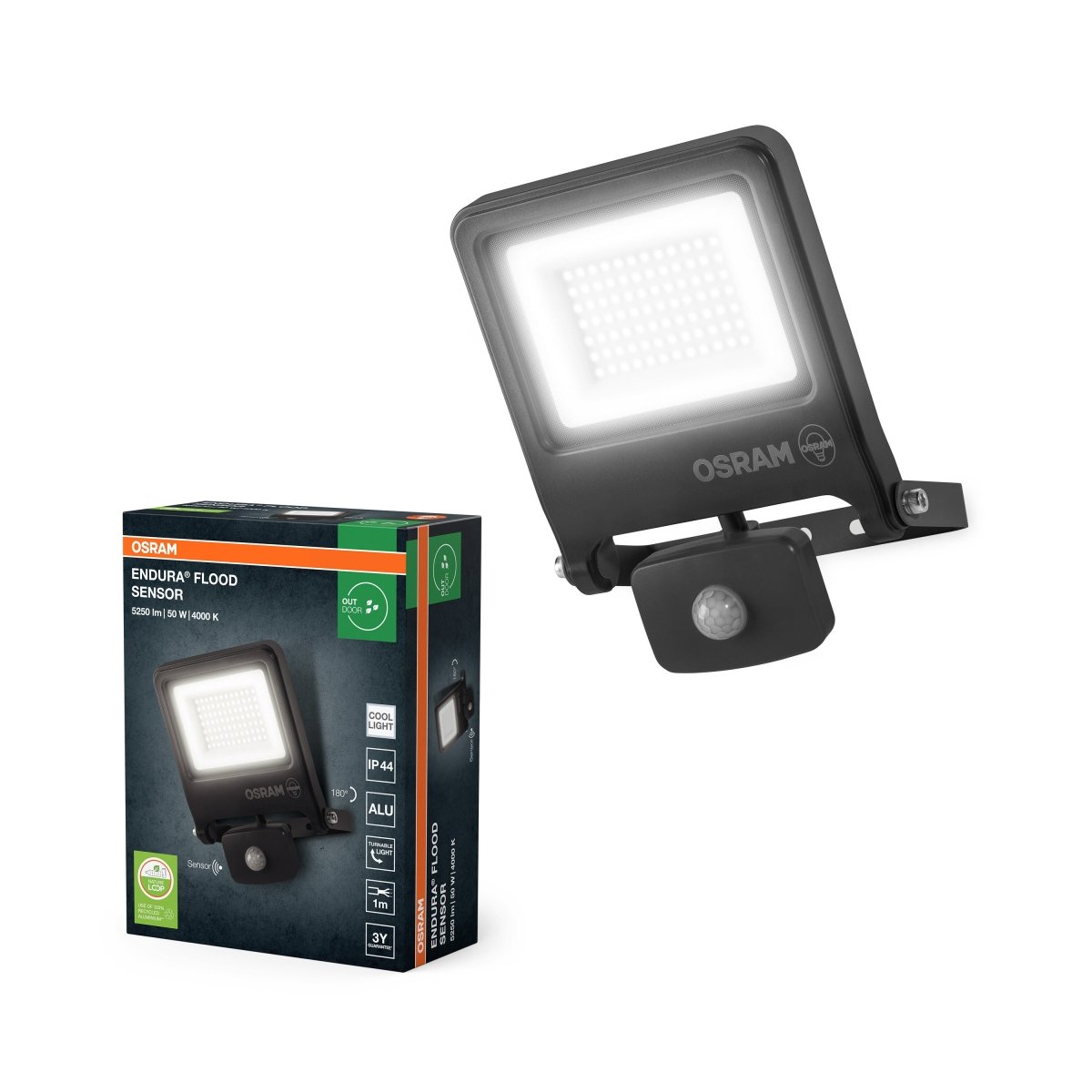 4099854487064 - Bílý venkovní LED reflektor ENDURA FLOOD 10W 4000K, senzor OSRAM - Reflektor - LEDVANCE e - shop