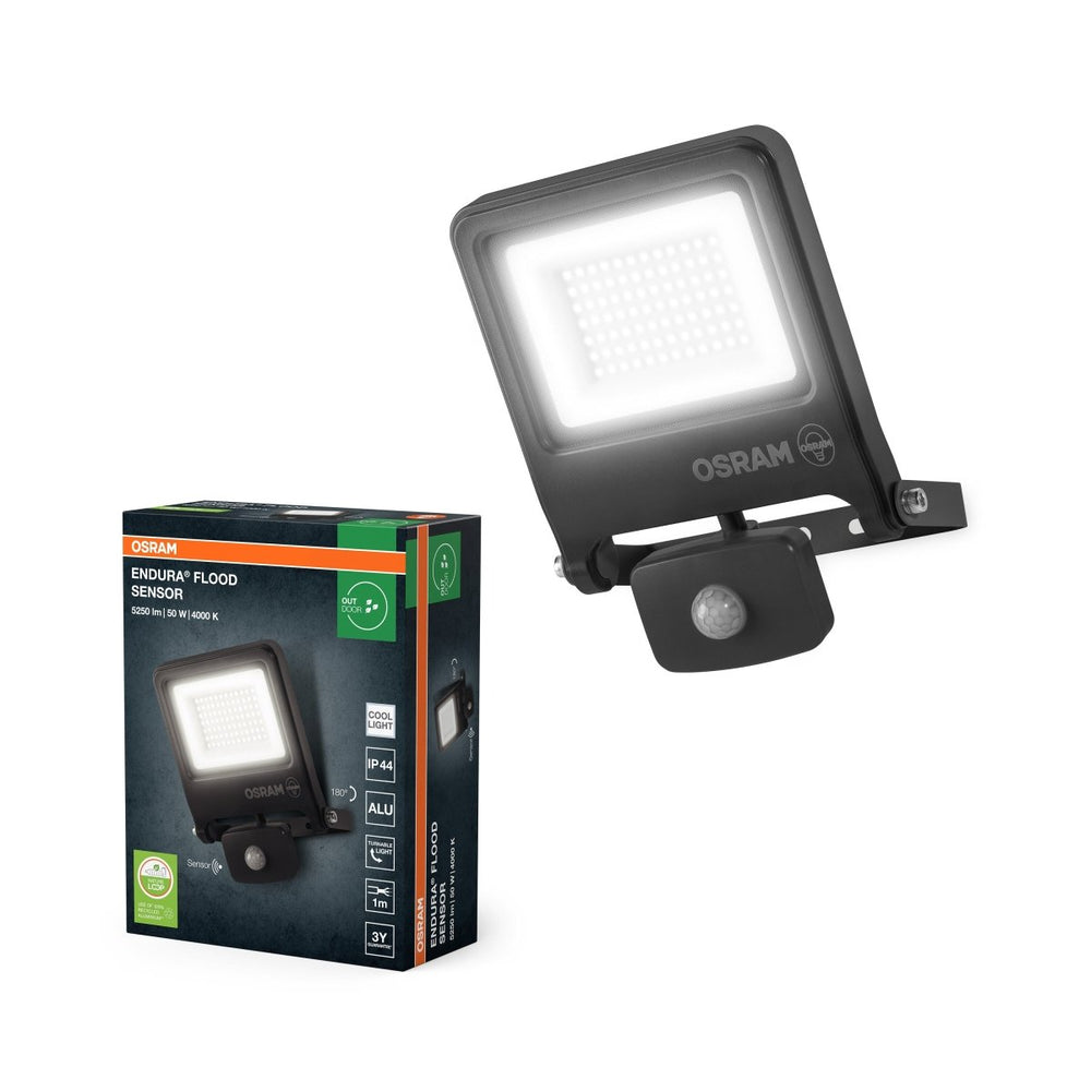 Venkovní reflektor ENDURA OSRAM 10 W se senzorem, studená bílá