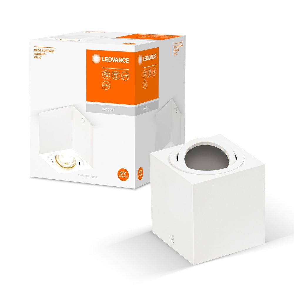 Bodové stropní svítidlo bílé GU10 SPOT SURFACE SQUARE