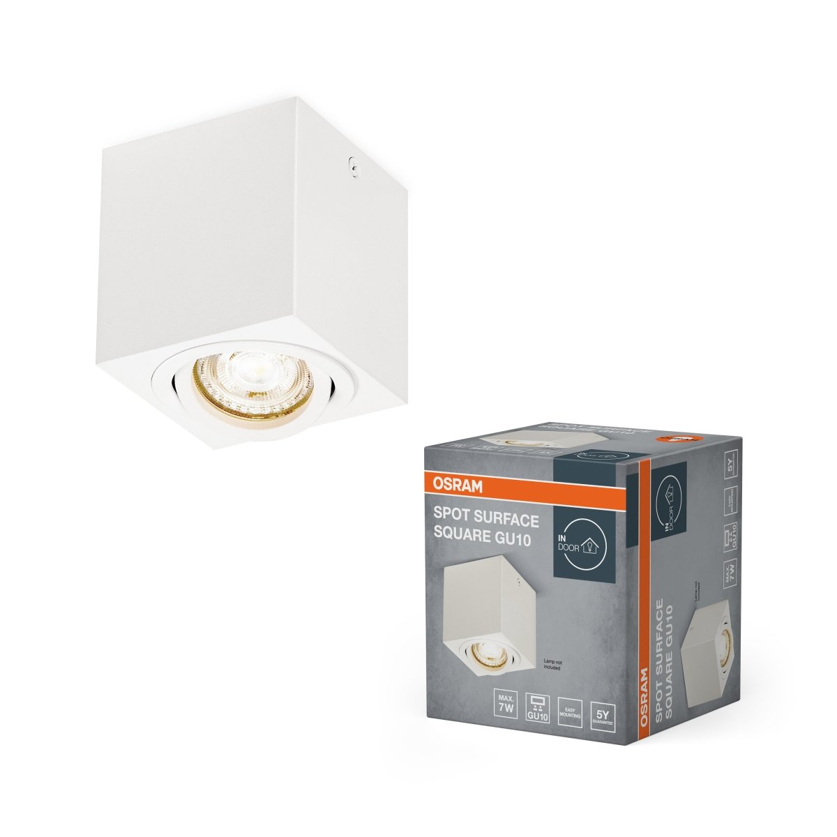 4099854446054 - Bodové stropní svítidlo bíléU10 SPOT SURFACE SQUARE OSRAM - Podhledové svítidlo - LEDVANCE e - shop