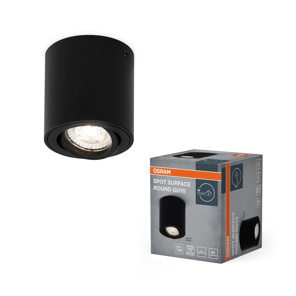 4099854445965 - Bodové stropní svítidlo černéU10 SPOT SURFACE ROUND OSRAM - Podhledové svítidlo - LEDVANCE e - shop