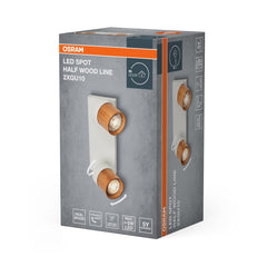 4058075852945 - Bodové svítidlo LED Half Wood Line, 2x GU10, Bílá/Dřevo - Czechia LEDVANCE e - shop