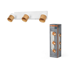 4058075852969 - Bodové svítidlo LED Half Wood Line, 3x GU10, Bílá/Dřevo - Czechia LEDVANCE e - shop