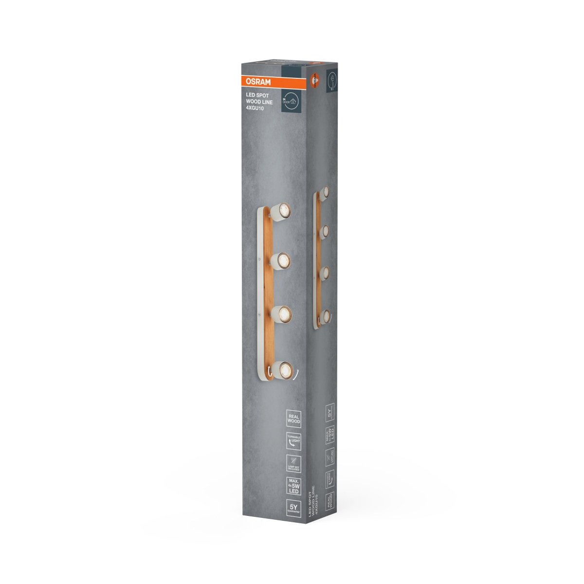 4058075852907 - Bodové svítidlo LED Wood Line, 4x GU10, Bílá/Dřevo - Czechia LEDVANCE e - shop