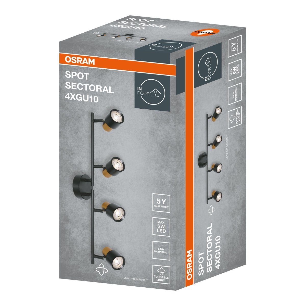 4099854588884 - Bodovka SECTORAL Černo - zlatá 4x GU10 Stropní lišta - Bodovka - Czechia LEDVANCE e - shop