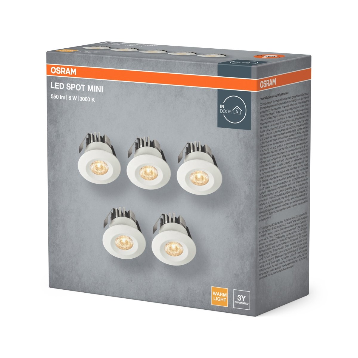 4099854596278 - Bodový set MINI SPOT 6W, Teplá Bílá, Bílý 5ks - Reflektor - Czechia LEDVANCE e - shop