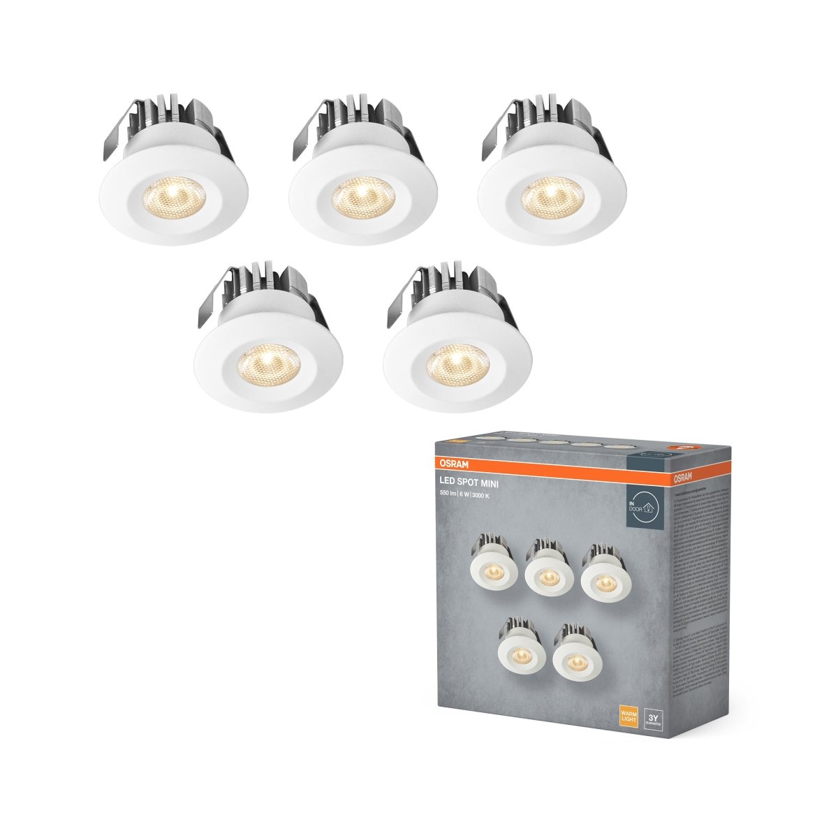 4099854596278 - Bodový set MINI SPOT 6W, Teplá Bílá, Bílý 5ks - Reflektor - Czechia LEDVANCE e - shop