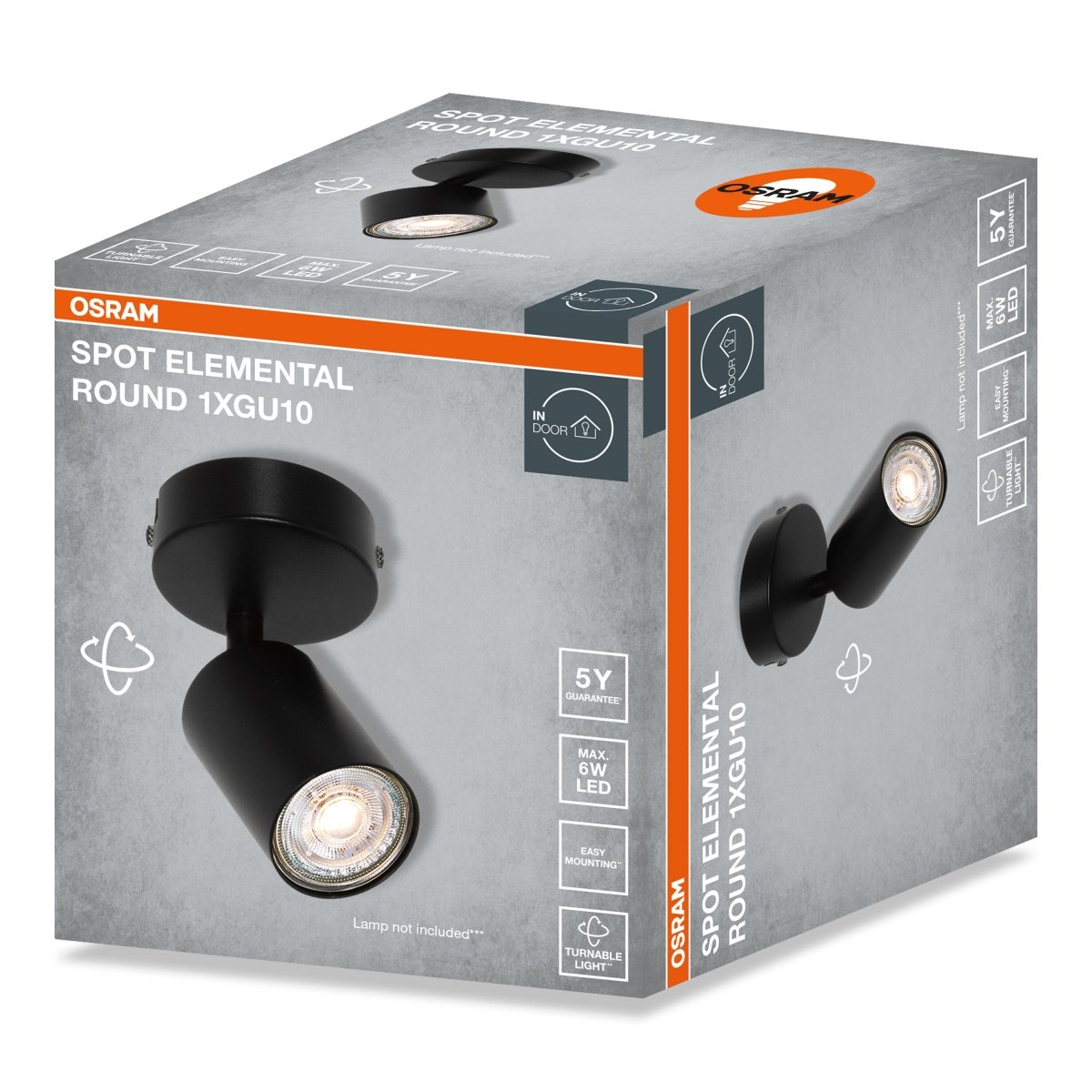 4099854587528 - Černá Bodovka LED SPOT ELEMENTAL 1xGU10 Kulatá - Bodovka - Czechia LEDVANCE e - shop