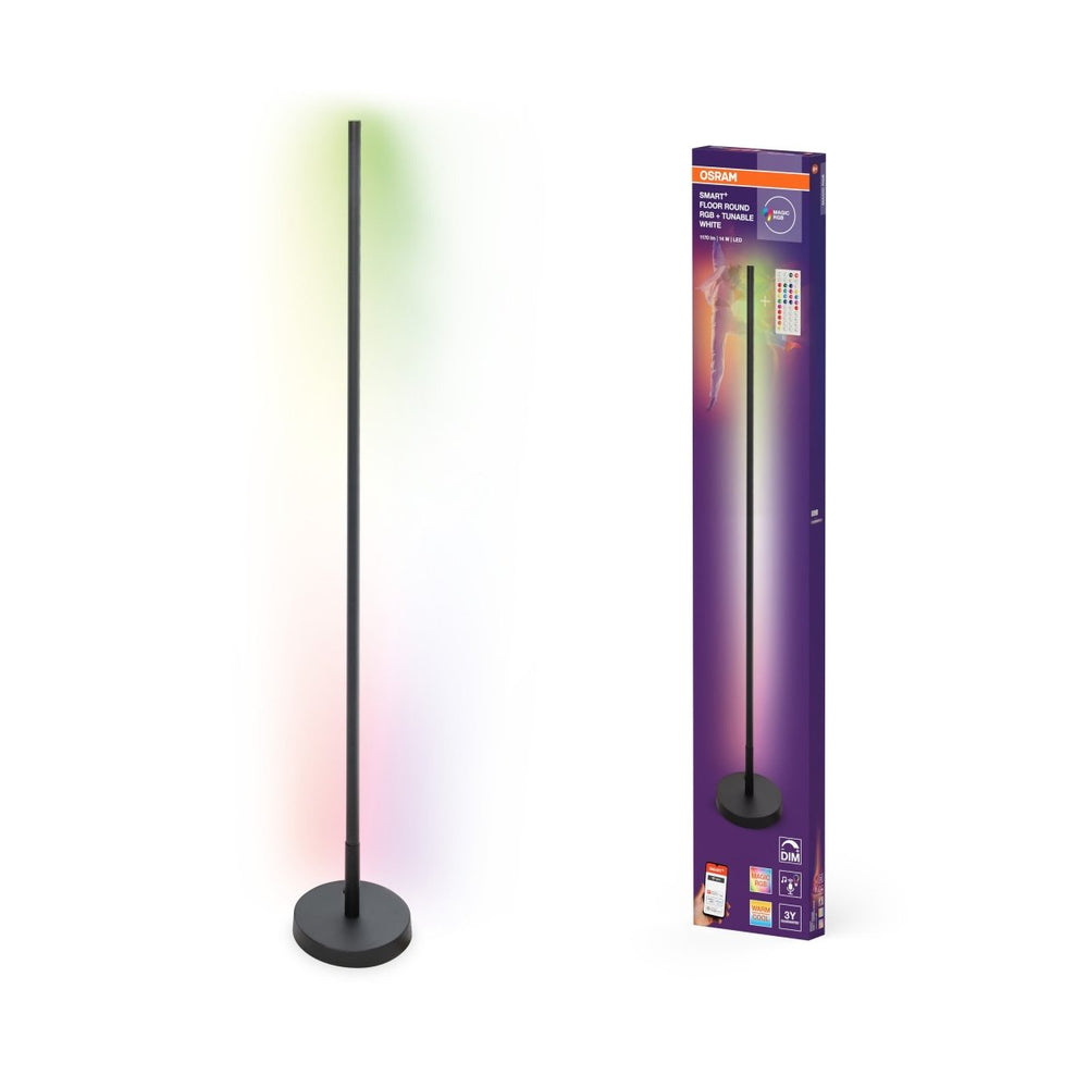 Černá stojací lampa 14 W Laditelná bílá