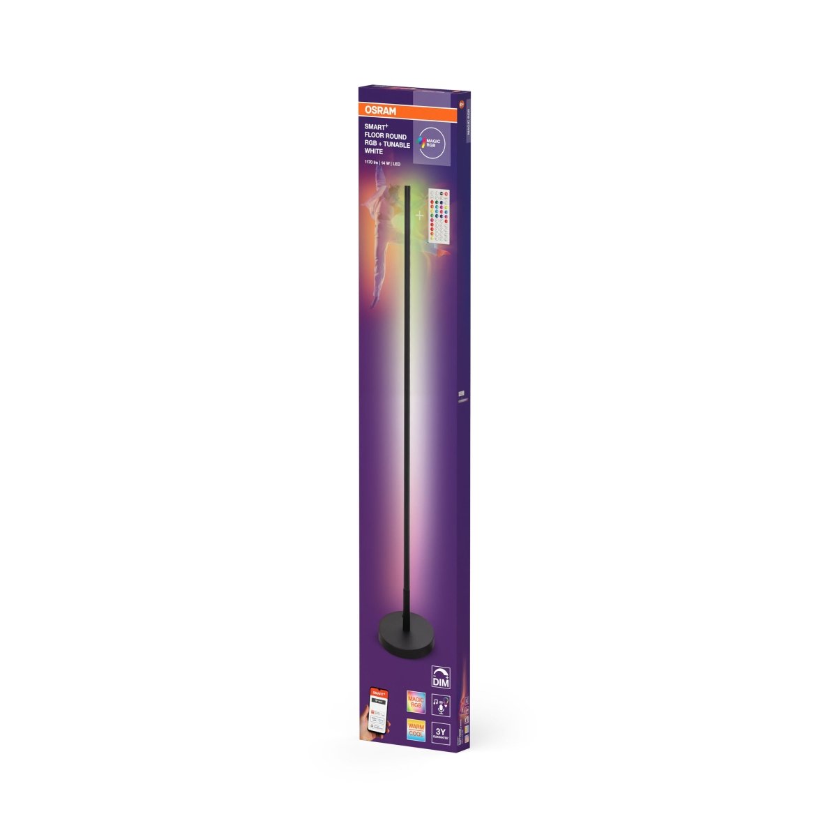 4099854472176 - Černá stojací lampa 14 W Laditelná bílá - Stojací lampa - LEDVANCE e - shop