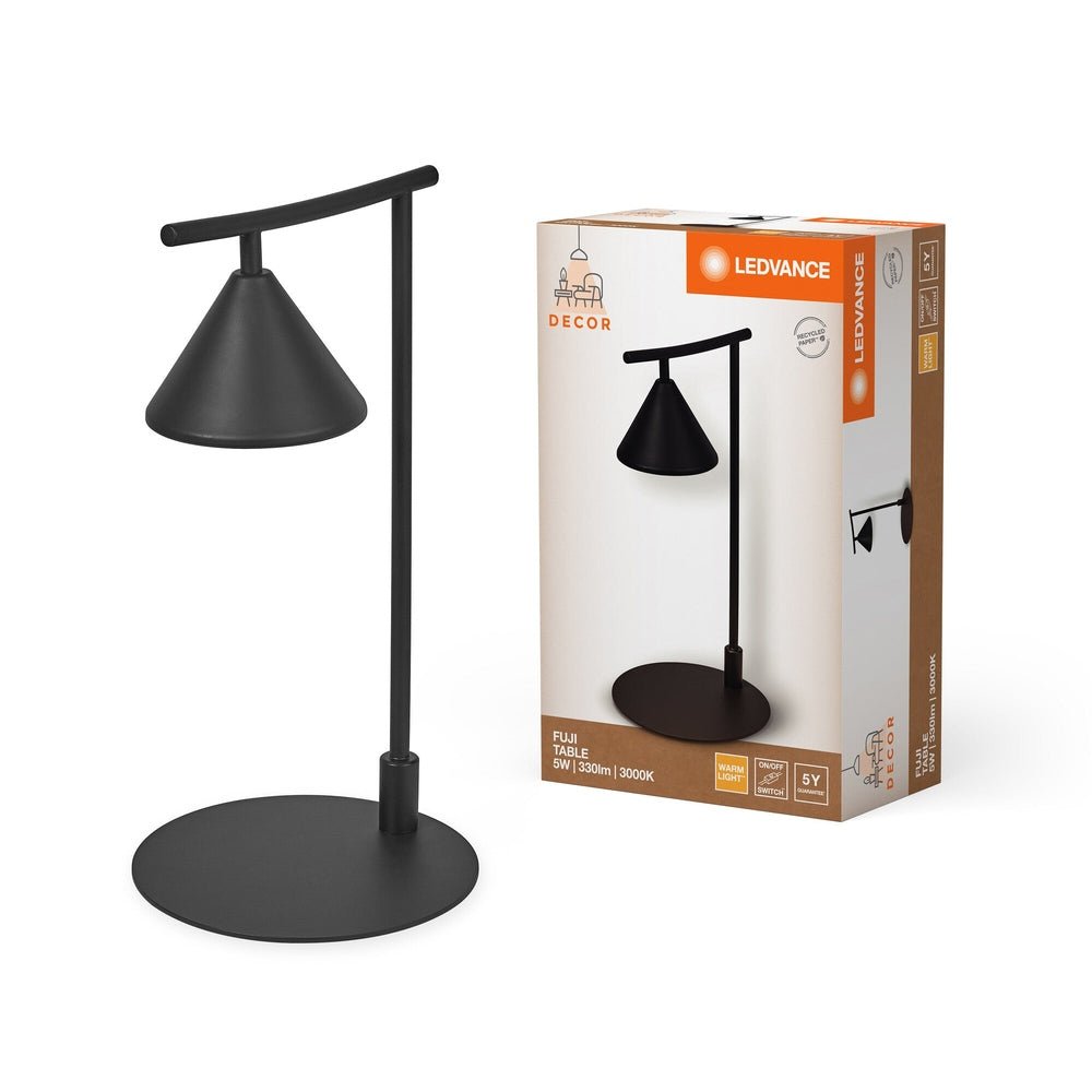 Černá stolní lampa 5W 330lm FUJI TABLE, teplá bílá