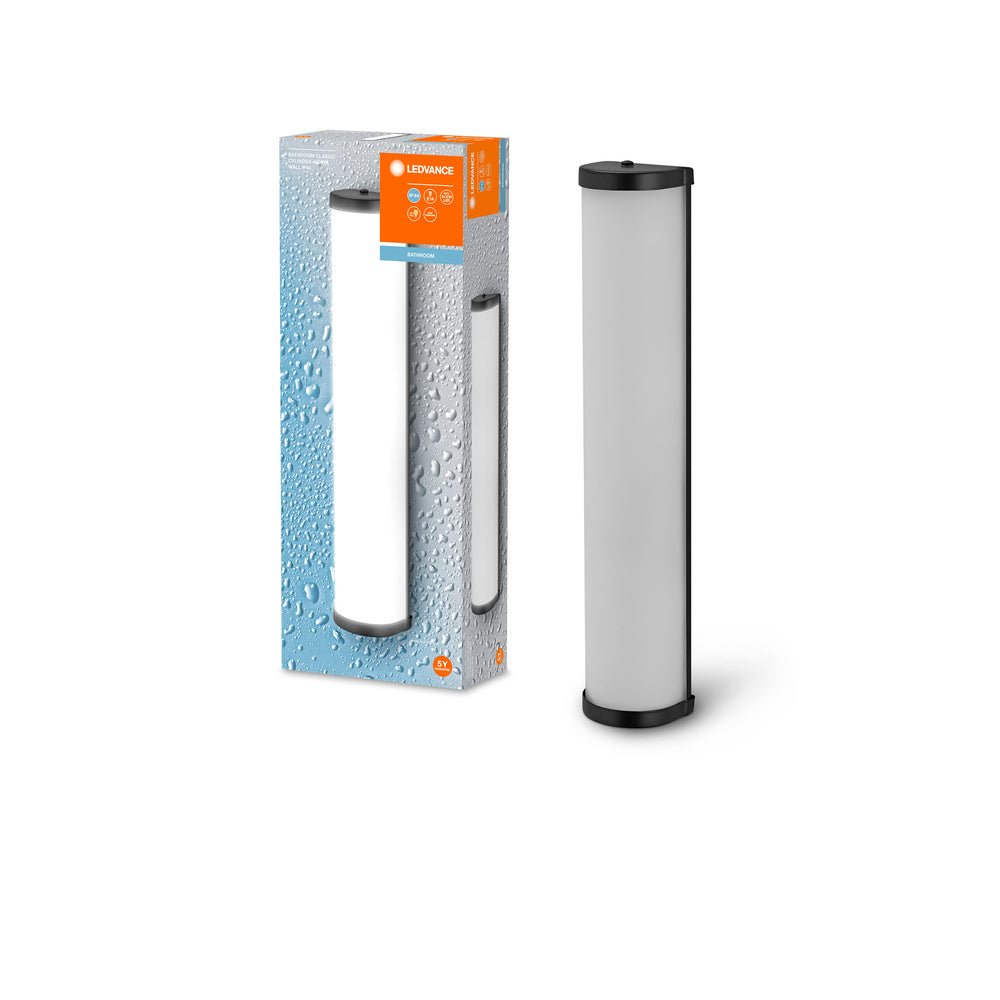 Černé koupelnové LED nástěnné svítidlo CYLINDER 450mm