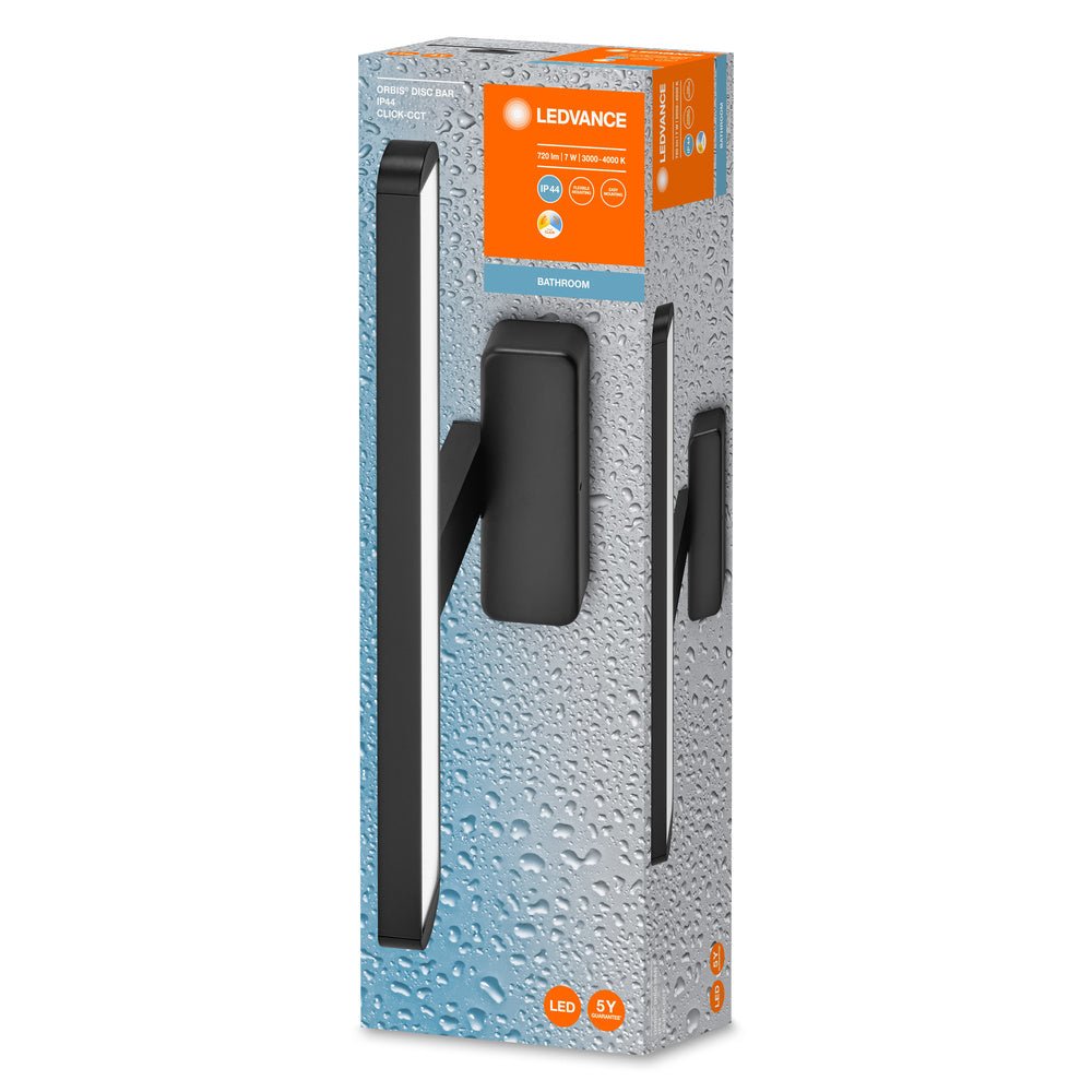 4099854096075 - Černé koupelnové LED svítidlo 7 W ORBIS DISC, laditelná bílá - Nástěnné svítidlo - LEDVANCE e - shop