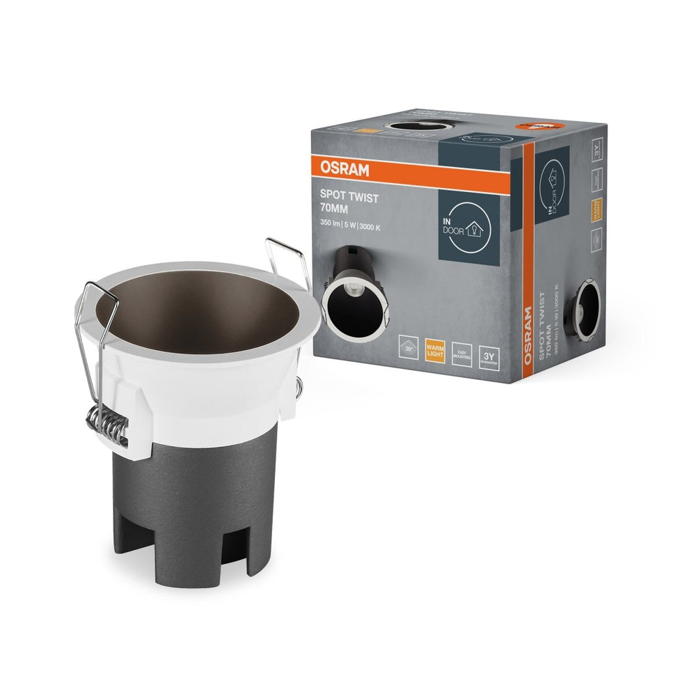 Černé LED podhledové svítidlo 5 W SPOT 70mm, teplá bílá OSRAM