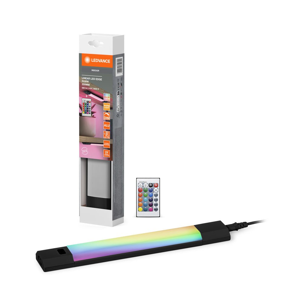 Černé LED podlinkové svítidlo RGBW LINEAR EDGE 300mm