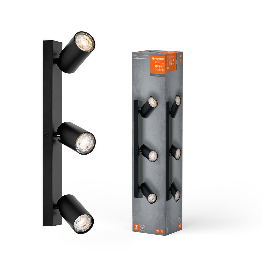 Černé LED stropní svítidlo 10,2 W 3 SPOT OCTAGON, teplá bílá