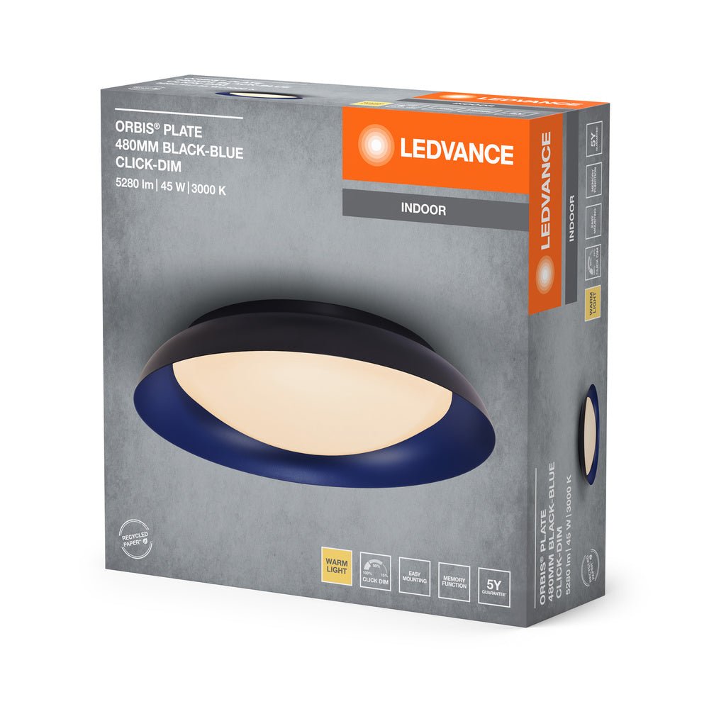 4099854285813 - Černé LED stropní svítidlo 480 mm ORBIS, teplá bílá - Stropní svítidlo - LEDVANCE e - shop