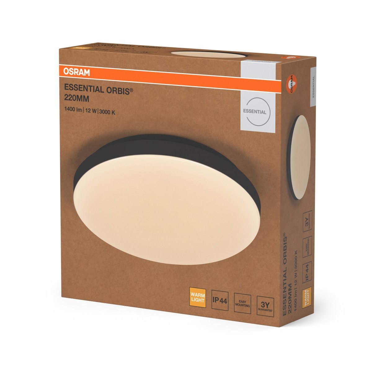 4058075854987 - Černé nástěnné svítidlo 12 W Teplá bílá 220mm - Nástěnné svítidlo - LEDVANCE e - shop
