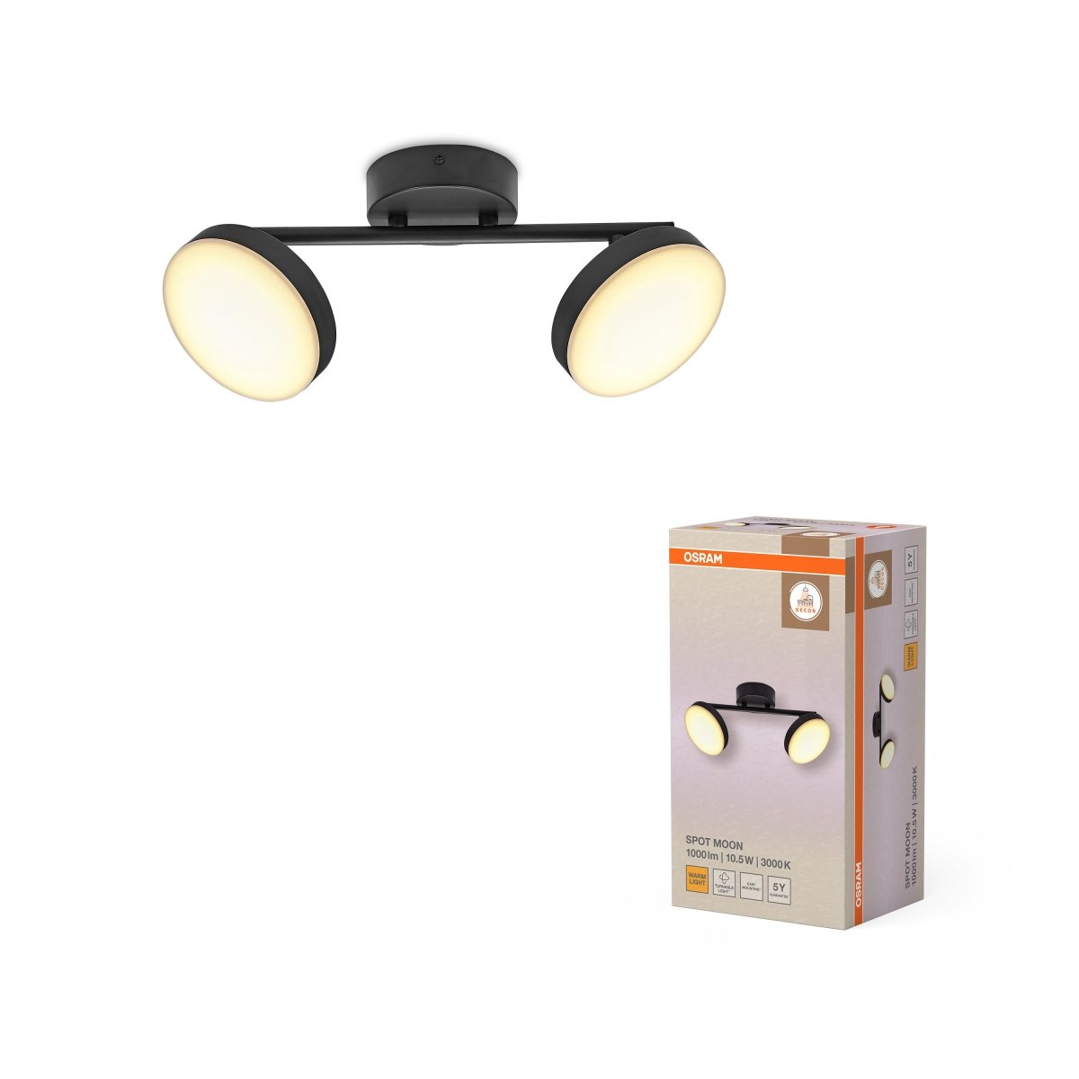 4099854472237 - Černé stropní svítidlo 10,50 W Teplá bílá 350 mm - Stropní svítidlo - LEDVANCE e - shop