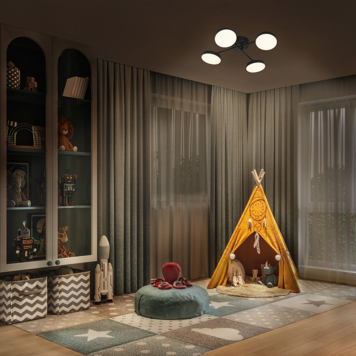 4099854472336 - Černé stropní svítidlo 21 W Teplá bílá 482 mm - Stropní svítidlo - LEDVANCE e - shop