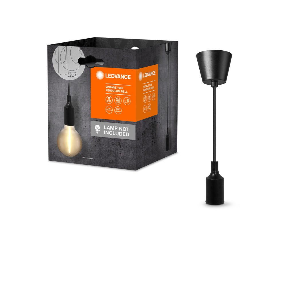 Černé stropní svítidlo E27 max 15 W VINTAGE BELL