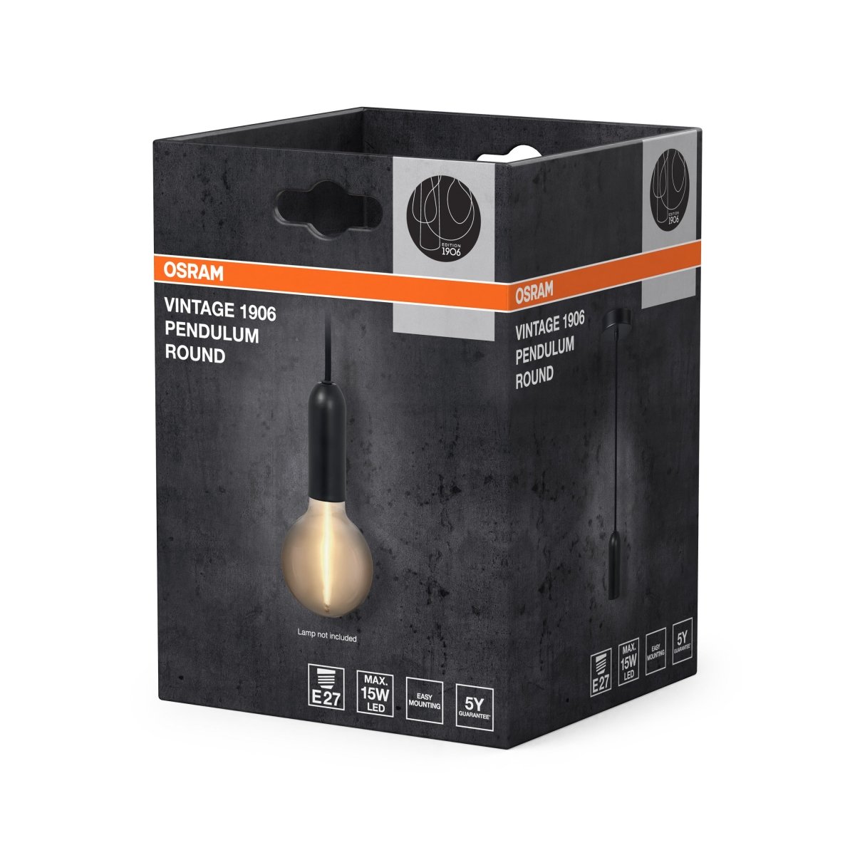 4099854419515 - Černé stropní svítidlo E27 max 15 W VINTAGE ROUND OSRAM - Lustr - LEDVANCE e - shop