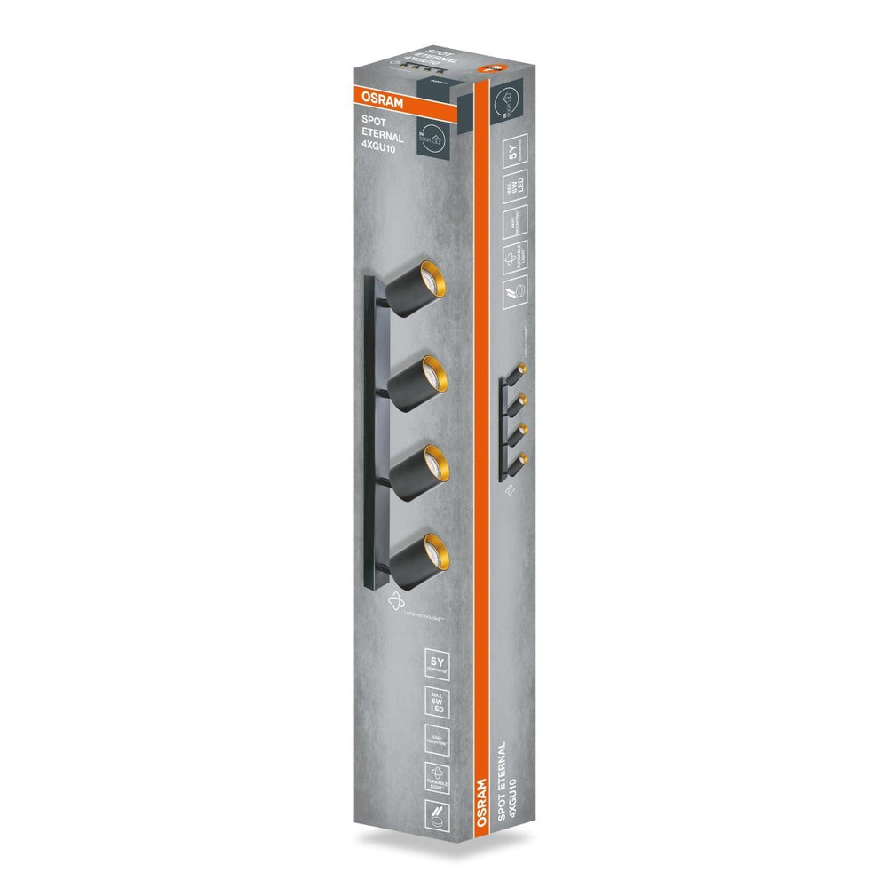 Černo-zlatá Bodovka ETERNAL 4xGU10 490 mm