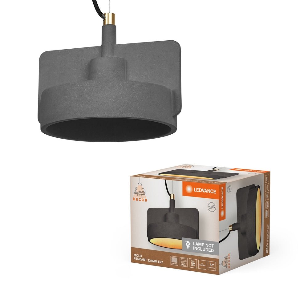 Černý lustr dekorativní E27 MOLD PENDANT 225mm