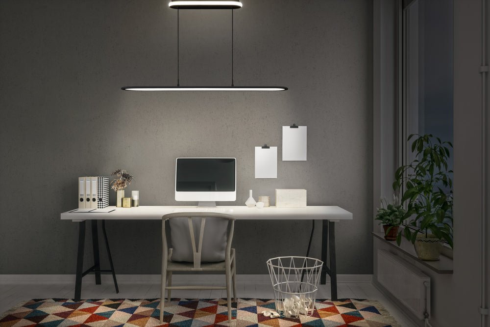 4058075848887 - Černý lustr do pracovny 1m 57W PANEL ELLIPSE, studená bílá - Lustr - LEDVANCE e - shop