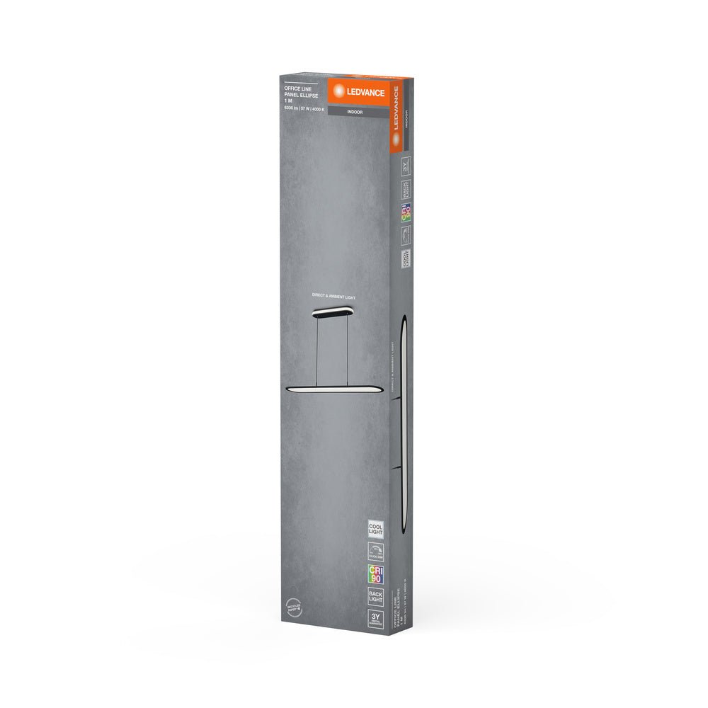 4058075848887 - Černý lustr do pracovny 1m 57W PANEL ELLIPSE, studená bílá - Lustr - LEDVANCE e - shop