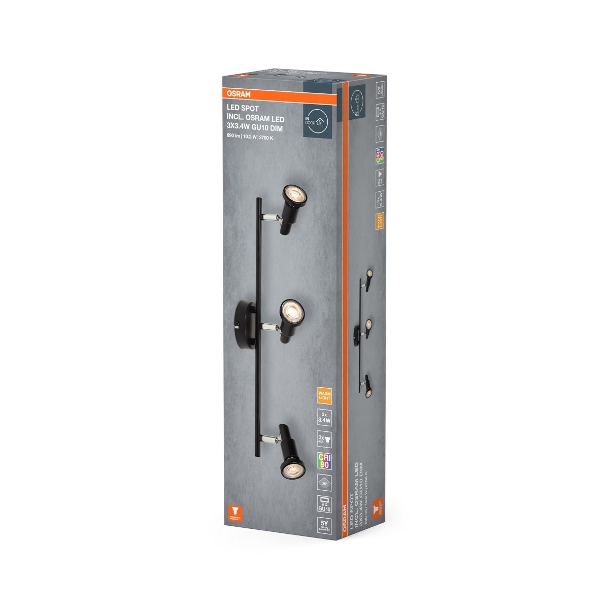 4099854474439 - Černý reflektor 10,20 W Teplá bílá 486 mm - Reflektor - LEDVANCE e - shop
