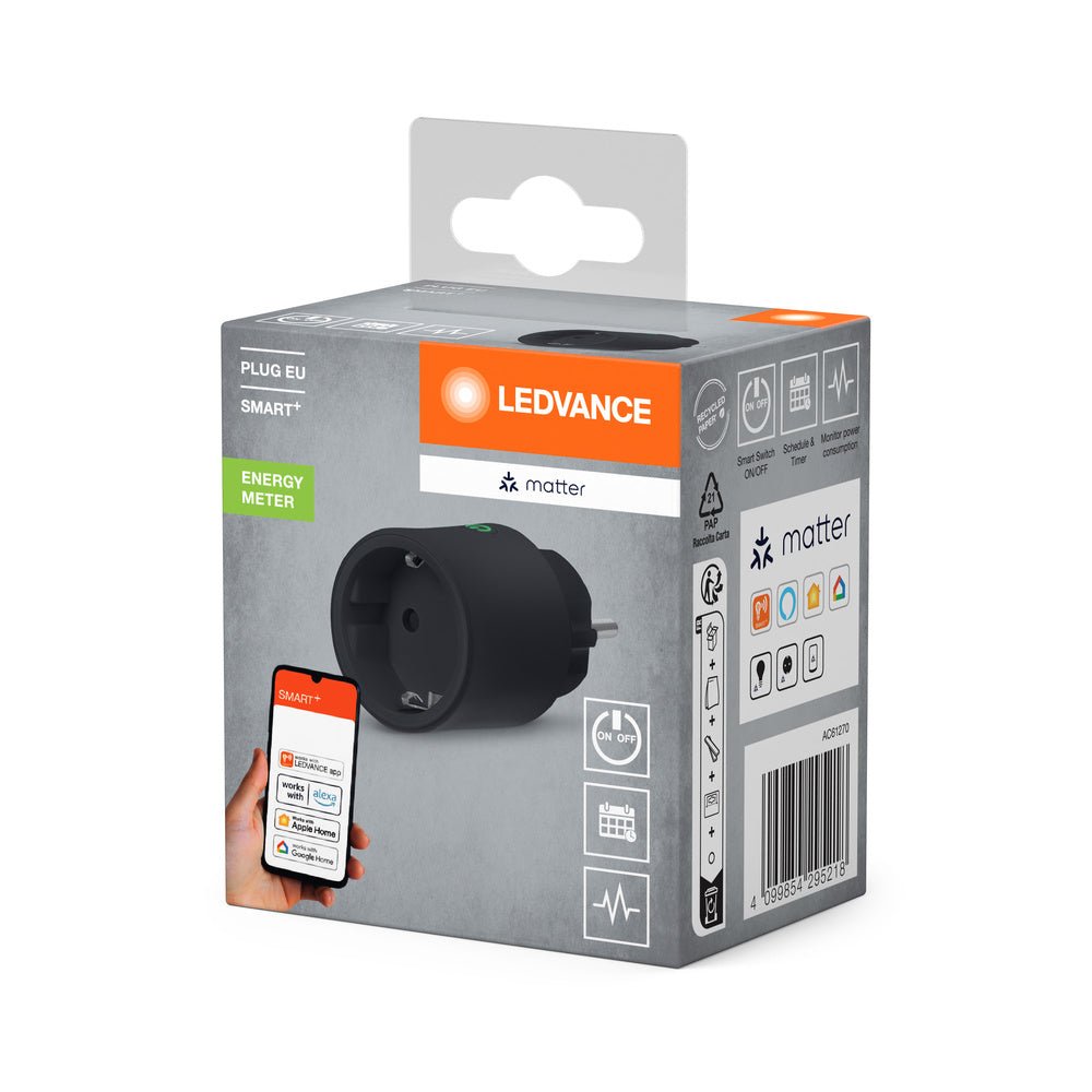 4099854295218 - Chytrá energetická zásuvka černá matter PLUG EU - Zásuvka - LEDVANCE e - shop