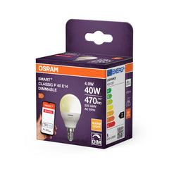 4099854460777 - Chytrá LED zigbee stmívatelná žárovka E14 4,9 W CLASSIC P, teplá bílá OSRAM - Žárovka - Czechia LEDVANCE e-shop