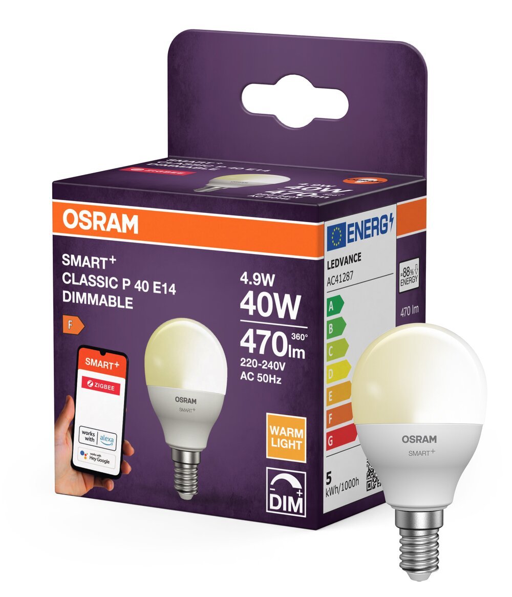 4099854460777 - Chytrá LED zigbee stmívatelná žárovka E14 4,9 W CLASSIC P, teplá bílá OSRAM - Žárovka - Czechia LEDVANCE e-shop