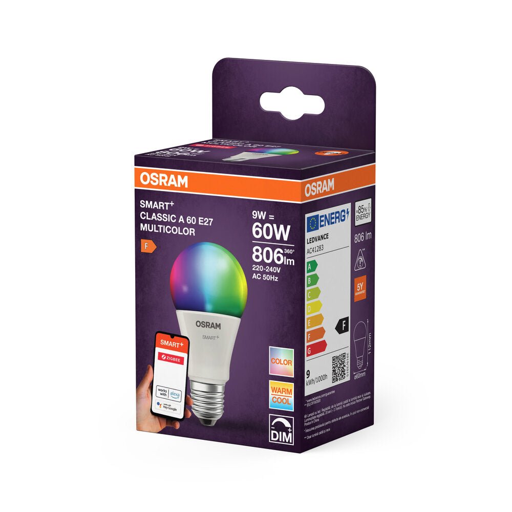 4099854460333 - Chytrá zigbee LED stmívatelná žárovka E27 9 W CLASSIC A RGBW OSRAM - Žárovka - Czechia LEDVANCE e-shop