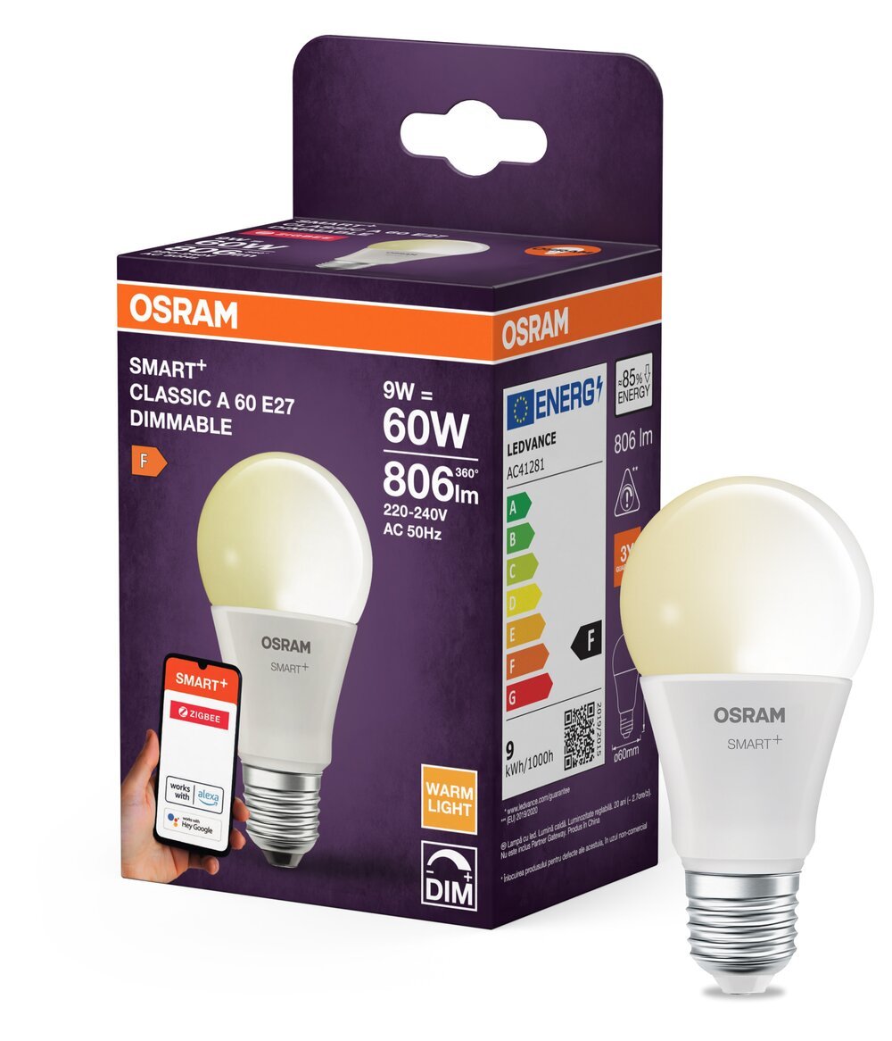 4099854460319 - Chytrá zigbee LED stmívatelná žárovka E27 9 W CLASSIC A, teplá bílá OSRAM - Žárovka - Czechia LEDVANCE e-shop
