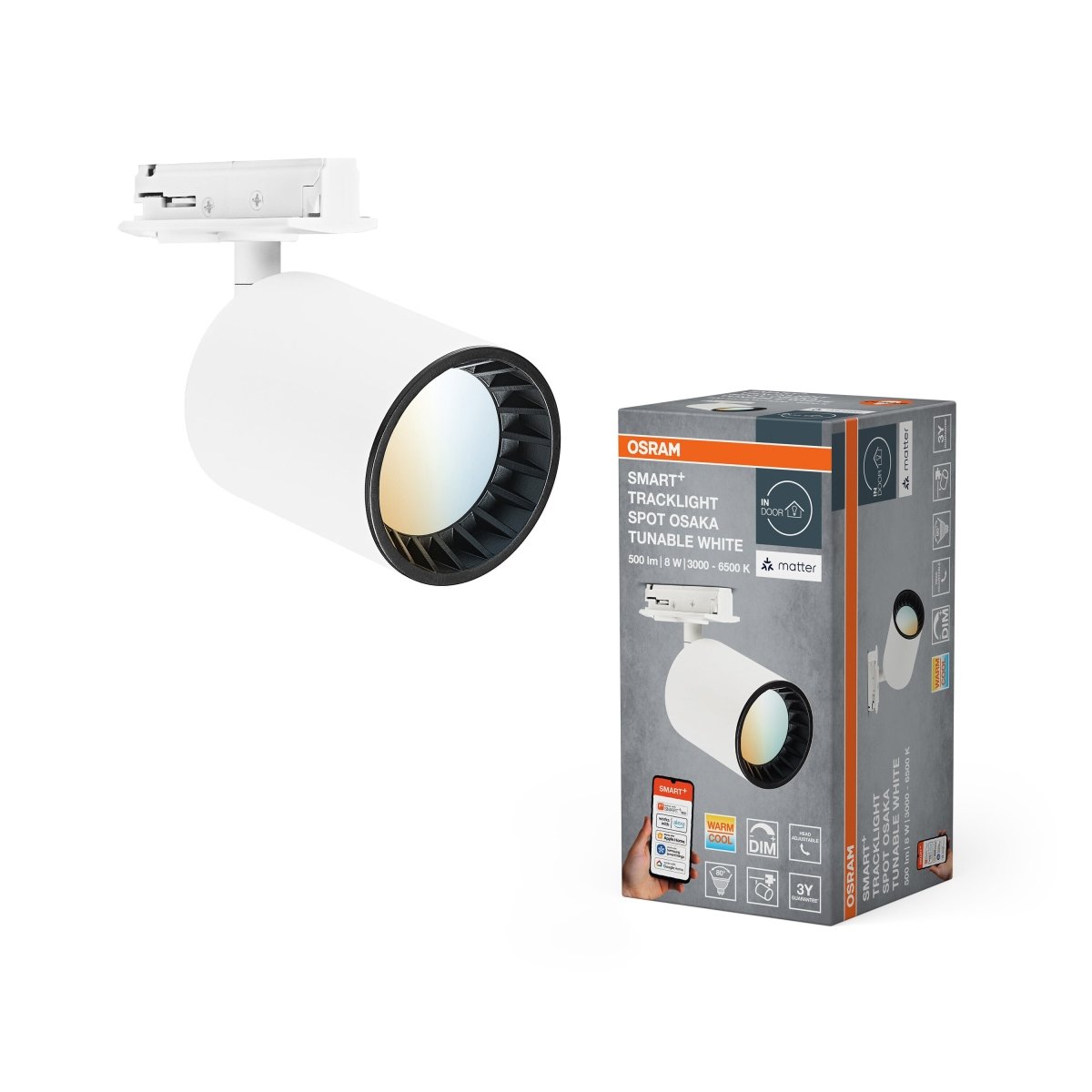4099854474767 - Chytré kolejnicové svítidlo Matter, Tracklight Osaka BÍLÉ Laditelná Bílá - Stropní svítidlo - Czechia LEDVANCE e - shop