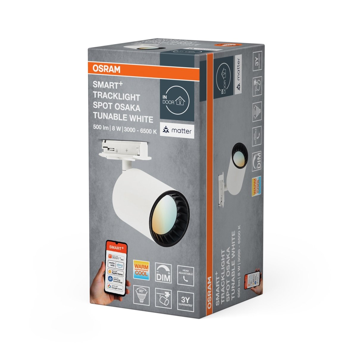 4099854474767 - Chytré kolejnicové svítidlo Matter, Tracklight Osaka BÍLÉ Laditelná Bílá - Stropní svítidlo - Czechia LEDVANCE e - shop
