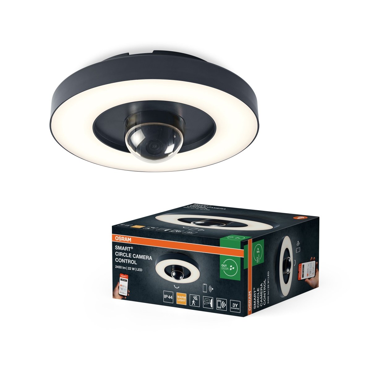 4099854474811 - Chytré kulaté svítidlo Wifi Camera Control s kamerou, Teplá Bílá - Stropní svítidlo - Czechia LEDVANCE e - shop