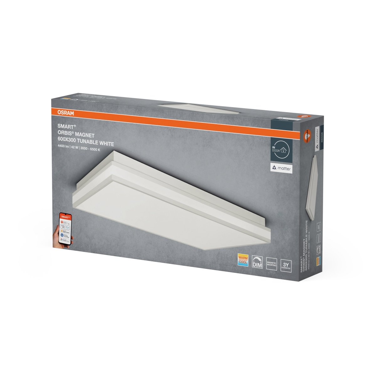 4099854473463 - Chytré magnetické stropní svítidlo BÍLÉ 600x300mm Laditelná Bílá - Stropní svítidlo - Czechia LEDVANCE e - shop