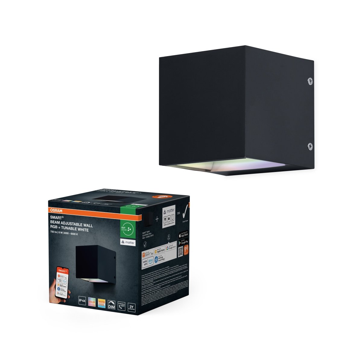 4099854474668 - Chytré nástěnné svítidlo Matter Adjustable Beam Wall RGB+Laditelná Bílá - Stropní svítidlo - Czechia LEDVANCE e - shop